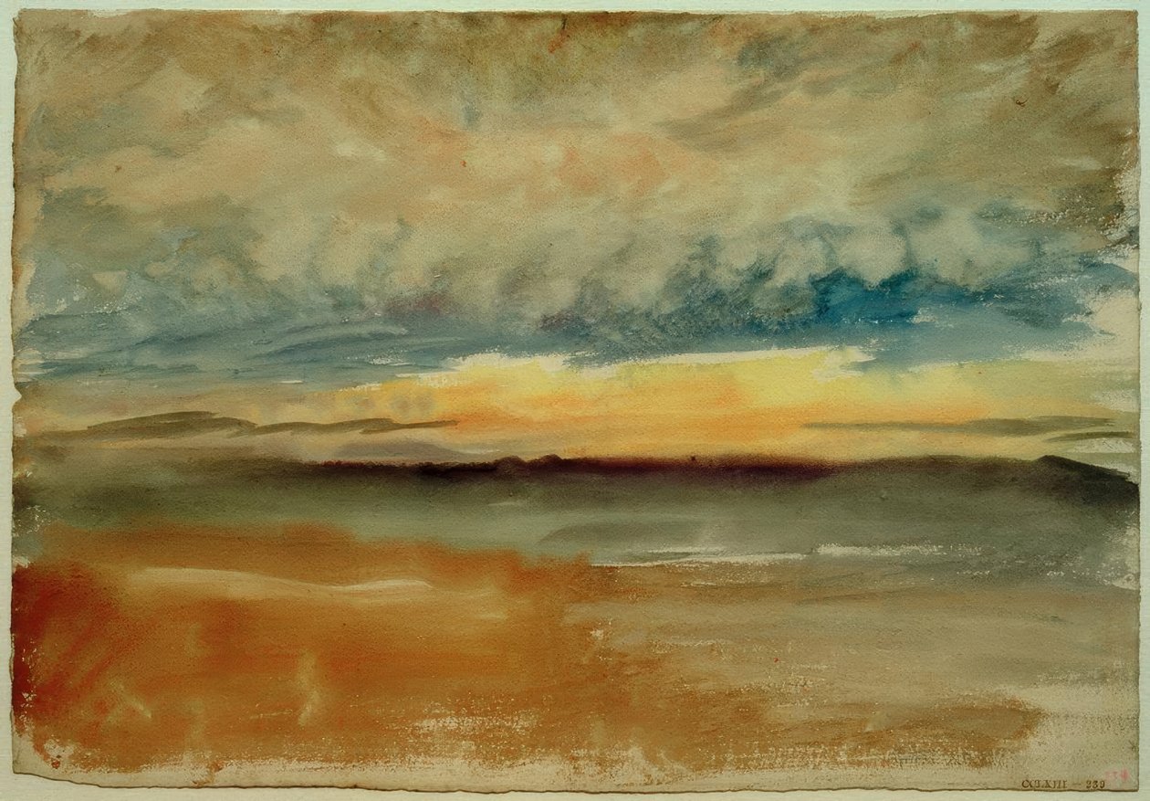 Een stormachtige zonsondergang door Joseph Mallord William Turner