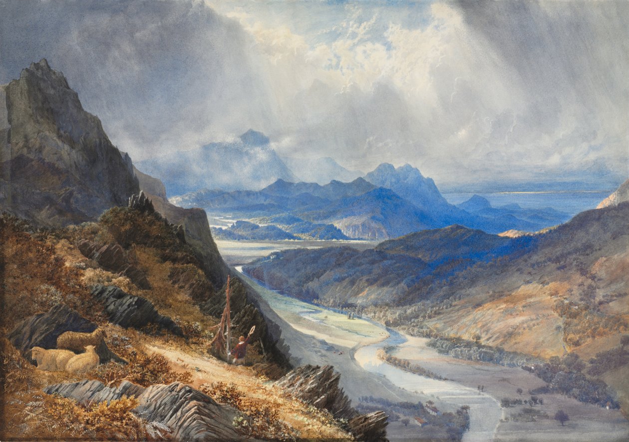 Een Uitzicht vanaf Moel Cynwich: Kijken Over de Valei van Afon Mawddach en Richting Cader Idris door Joseph Mallord William Turner