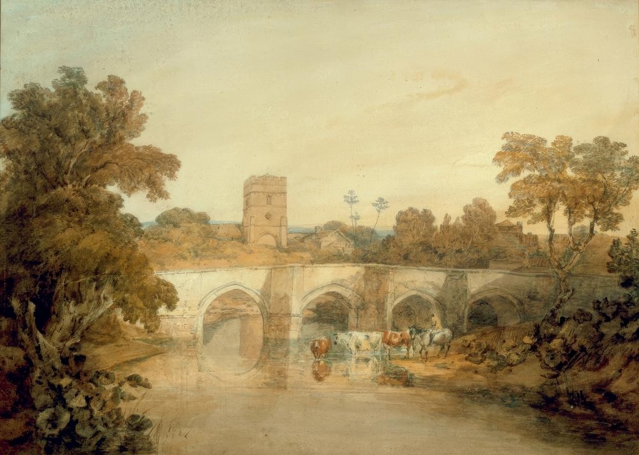 Bromfield aan de rivier Onny, nabij Ludlow, Shropshire door Joseph Mallord William Turner