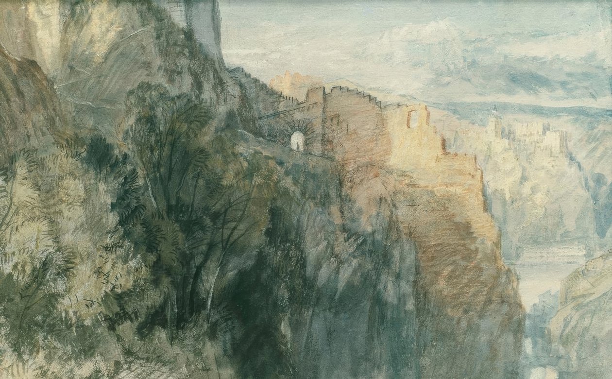 Burg Katz met Uitzicht op Burg Rheinfels door Joseph Mallord William Turner