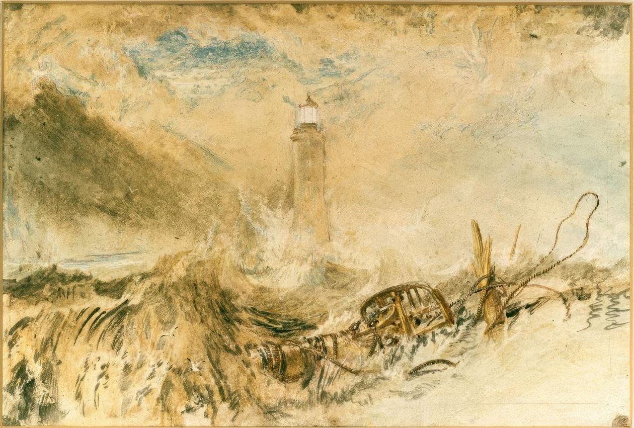 Eddystone vuurtoren bij Plymouth door Joseph Mallord William Turner