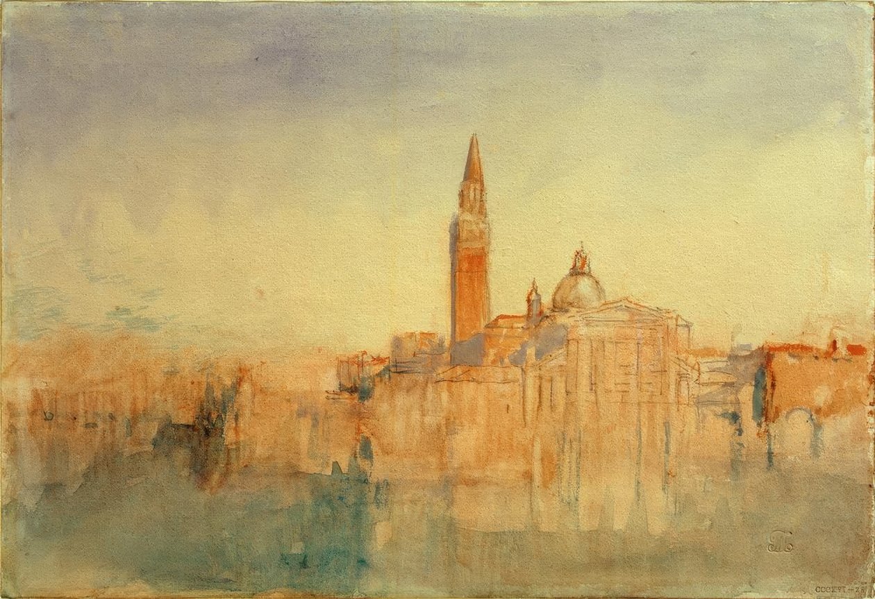 San Giorgio Maggiore bij zonsondergang, vanaf Hotel Europa door Joseph Mallord William Turner