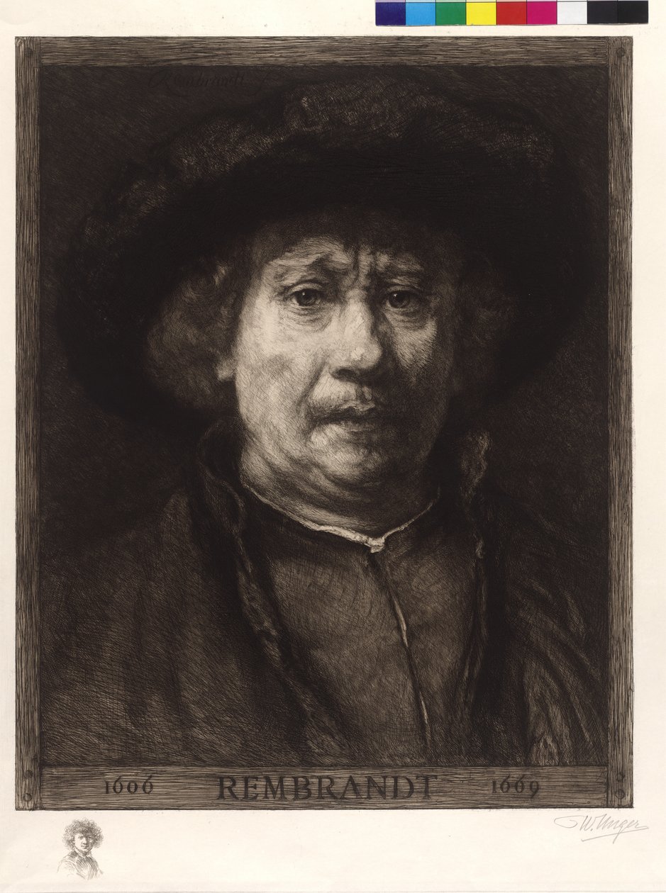 Zelfportret van Rembrandt door William Unger
