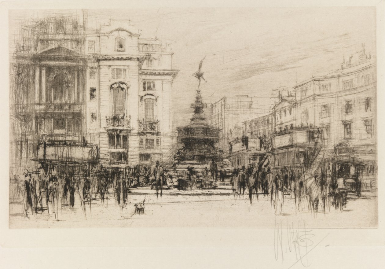 Londense Set: Piccadilly Circus met Criterion Theatre, 1924 door William Walcot