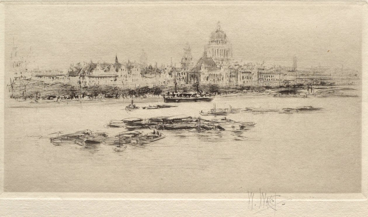 De Theems vanaf Waterloo - Gezicht op de St Paul