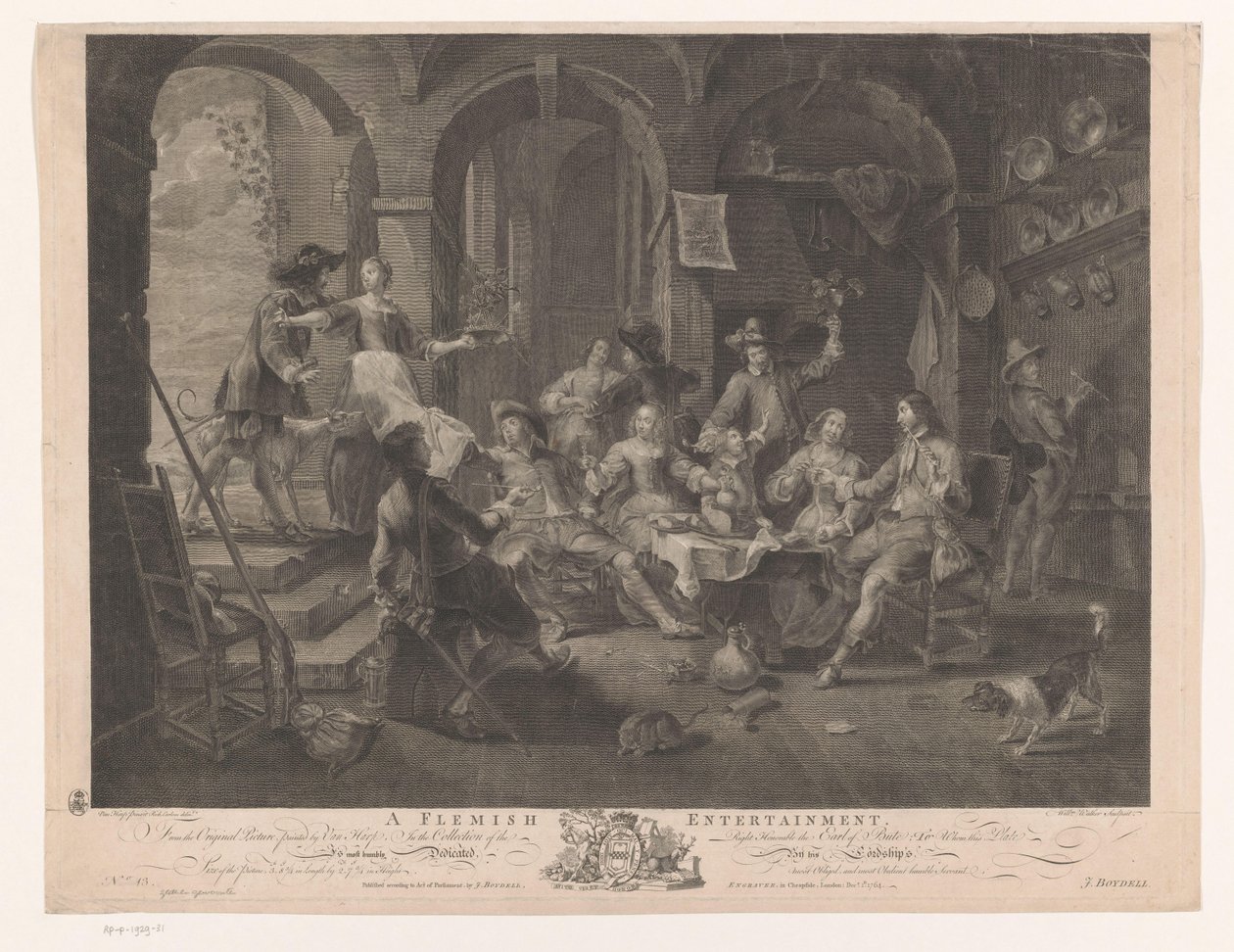 Interieur met rokend en drinkend gezelschap door William Walker