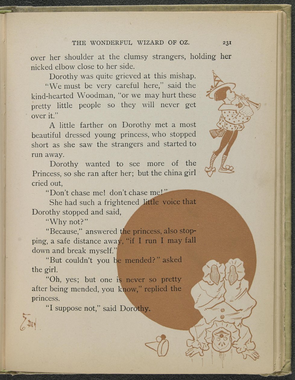 Illustratie uit "De wonderbaarlijke tovenaar van Oz" door Lyman Frank Baum door William Wallace Denslow