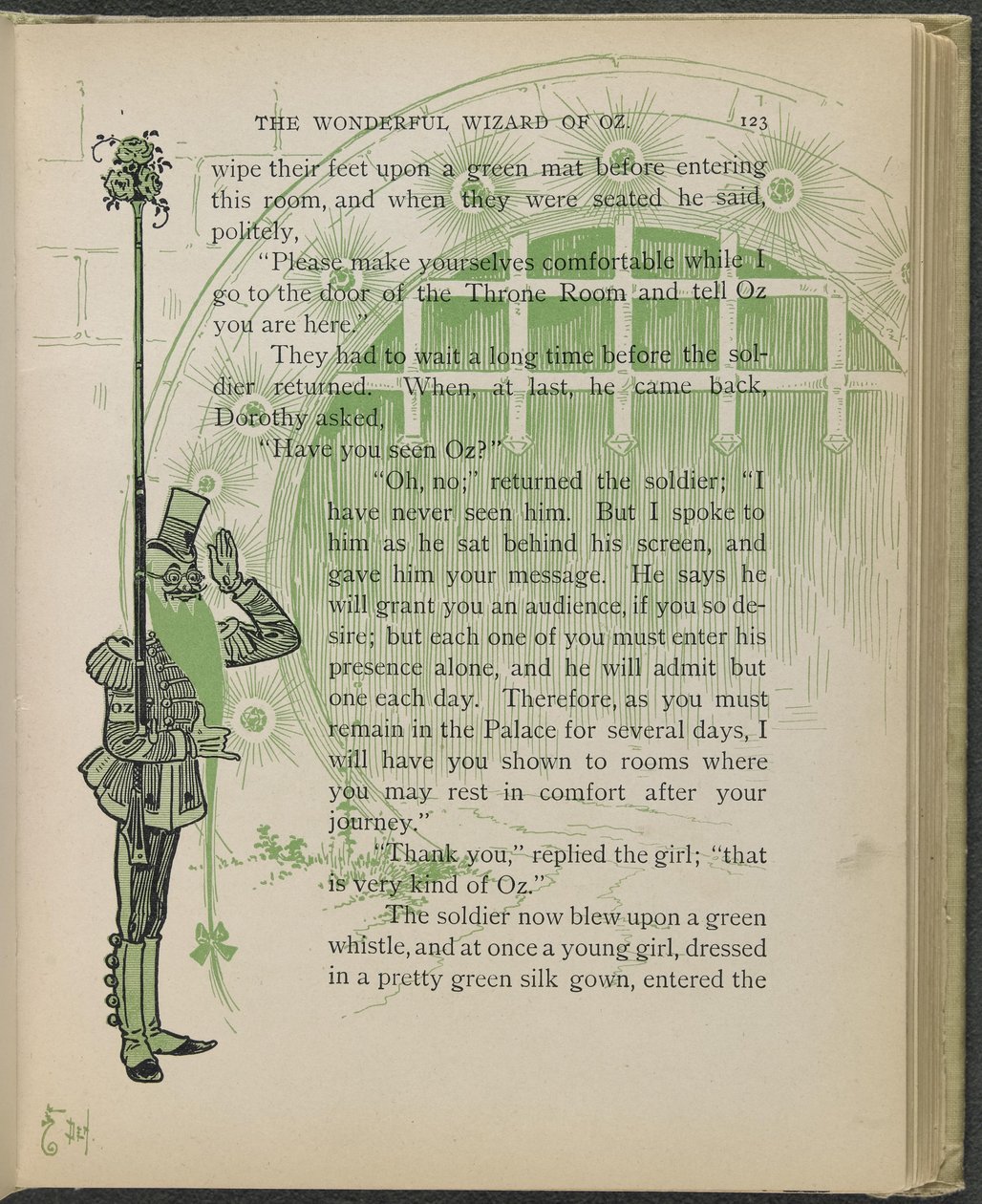 Illustratie uit "De wonderbaarlijke tovenaar van Oz" door Lyman Frank Baum door William Wallace Denslow