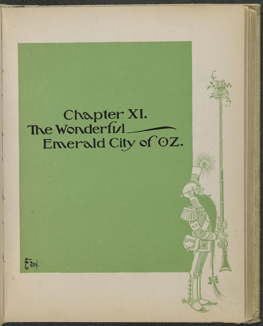 Illustratie uit "De wonderbaarlijke tovenaar van Oz" door Lyman Frank Baum door William Wallace Denslow