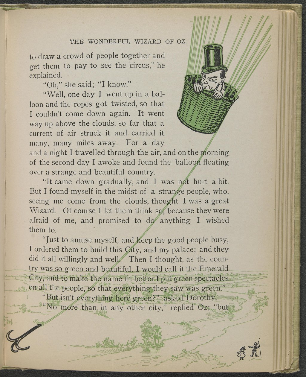 Illustratie uit "De wonderbaarlijke tovenaar van Oz" door Lyman Frank Baum door William Wallace Denslow