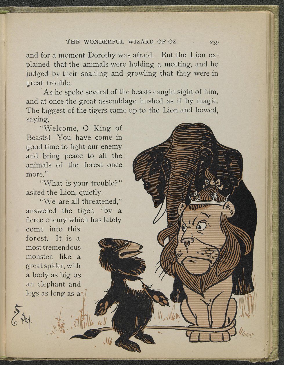 Illustratie uit "De wonderbaarlijke tovenaar van Oz" door Lyman Frank Baum door William Wallace Denslow