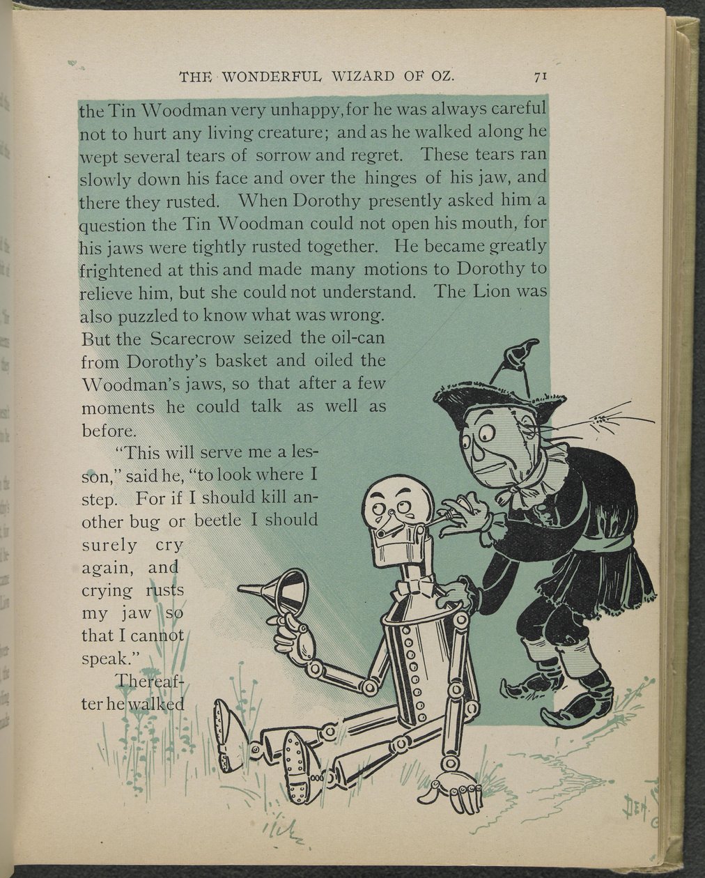 Illustratie uit "De wonderbaarlijke tovenaar van Oz" door Lyman Frank Baum door William Wallace Denslow
