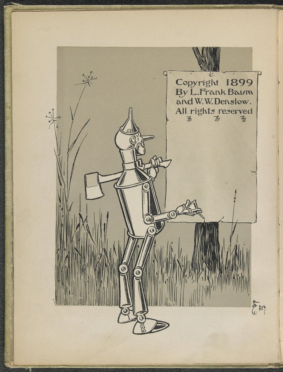 Illustratie uit "De wonderbaarlijke tovenaar van Oz" door Lyman Frank Baum door William Wallace Denslow