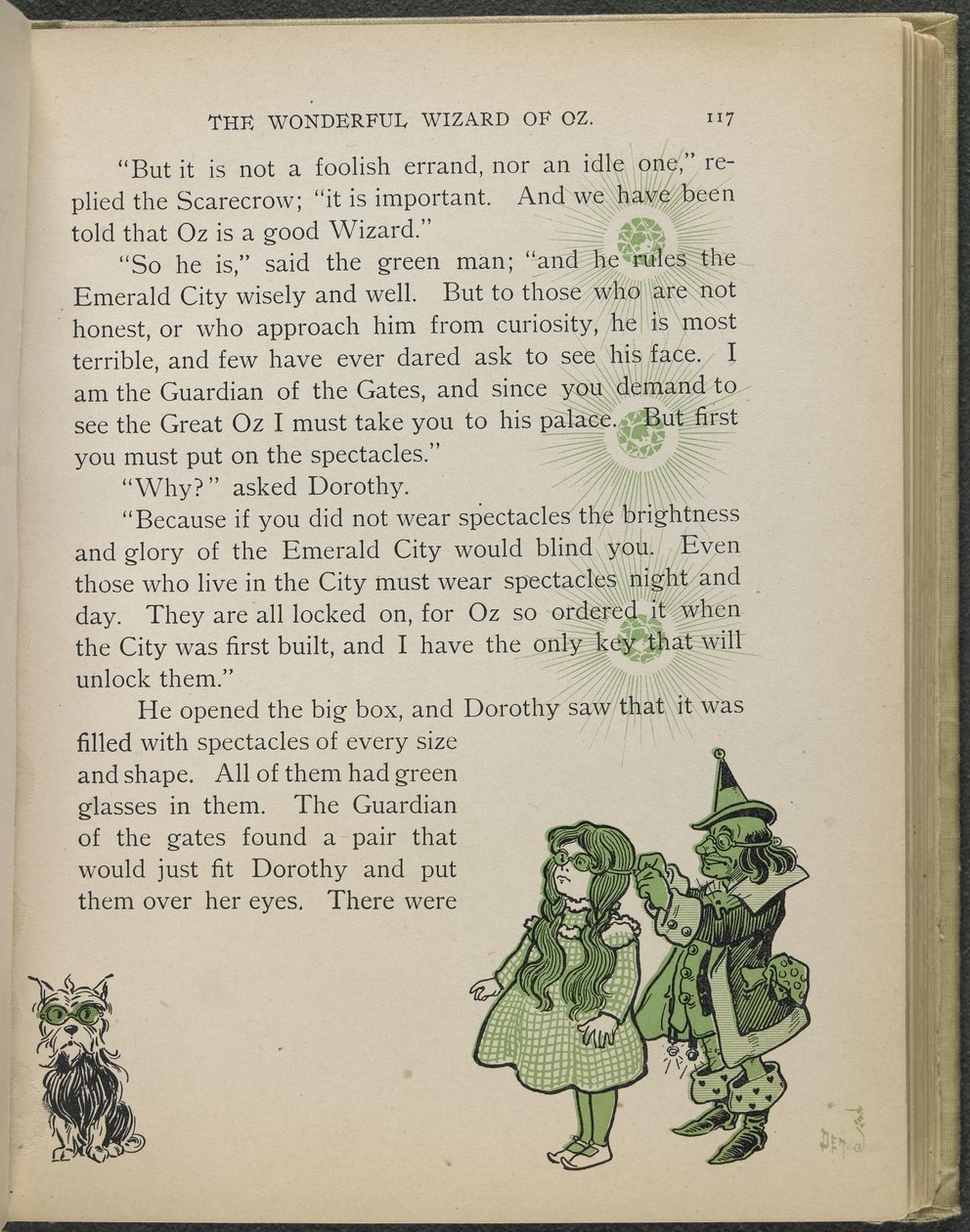 Illustratie uit "De wonderbaarlijke tovenaar van Oz" door Lyman Frank Baum door William Wallace Denslow