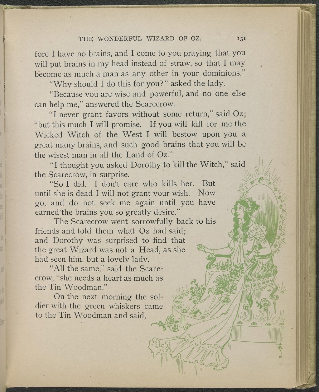 Illustratie uit "De wonderbaarlijke tovenaar van Oz" door Lyman Frank Baum door William Wallace Denslow