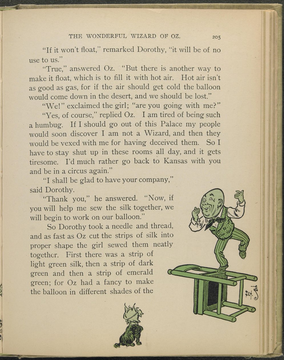 Illustratie uit "De wonderbaarlijke tovenaar van Oz" door Lyman Frank Baum door William Wallace Denslow