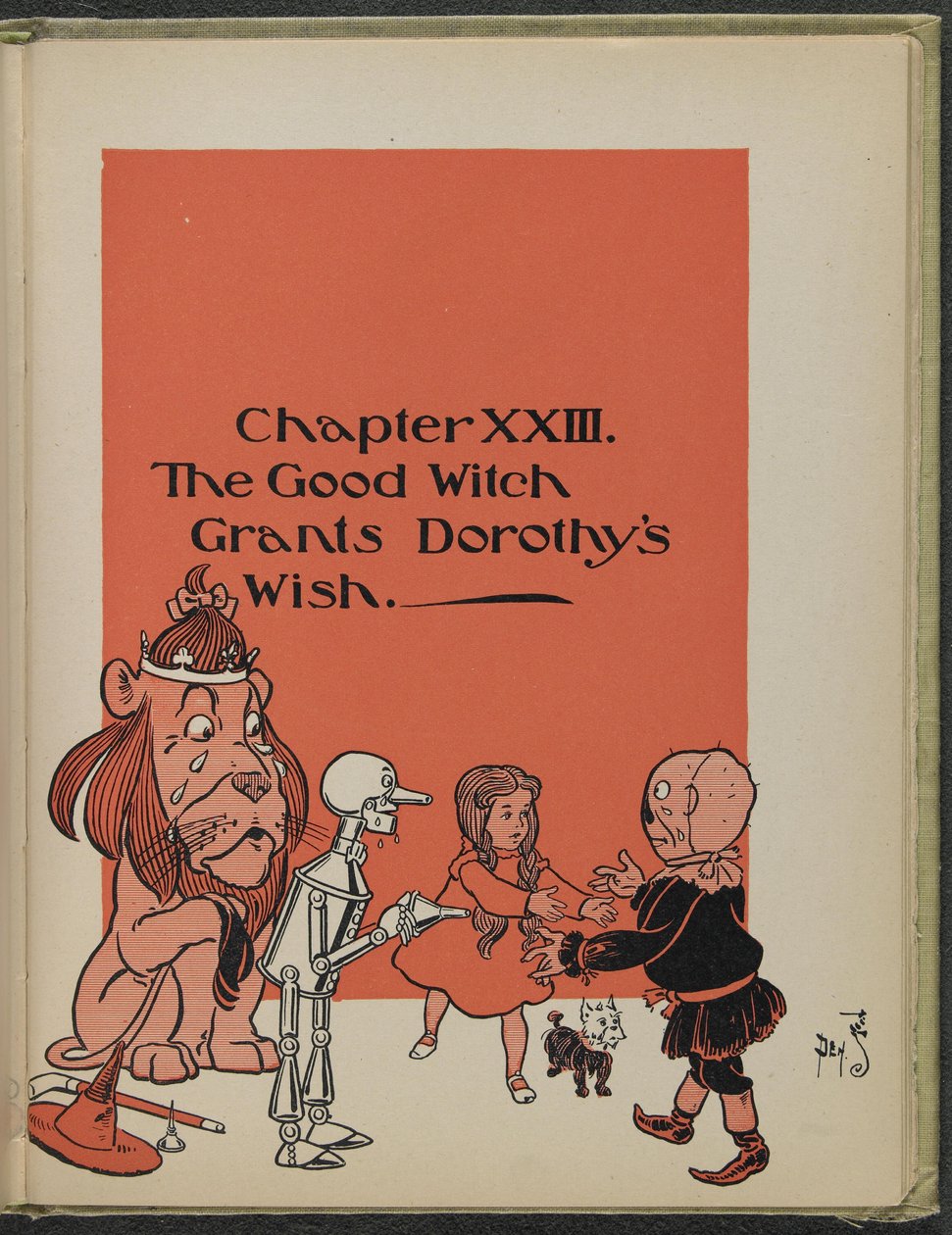 Illustratie uit "De wonderbaarlijke tovenaar van Oz" door Lyman Frank Baum door William Wallace Denslow
