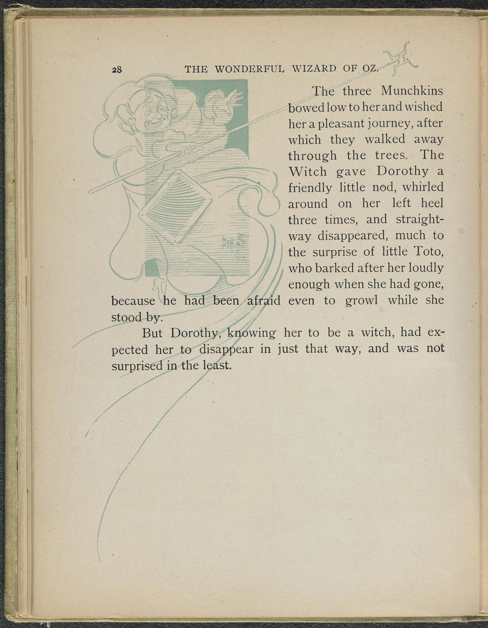 Illustratie uit "De wonderbaarlijke tovenaar van Oz" door Lyman Frank Baum door William Wallace Denslow