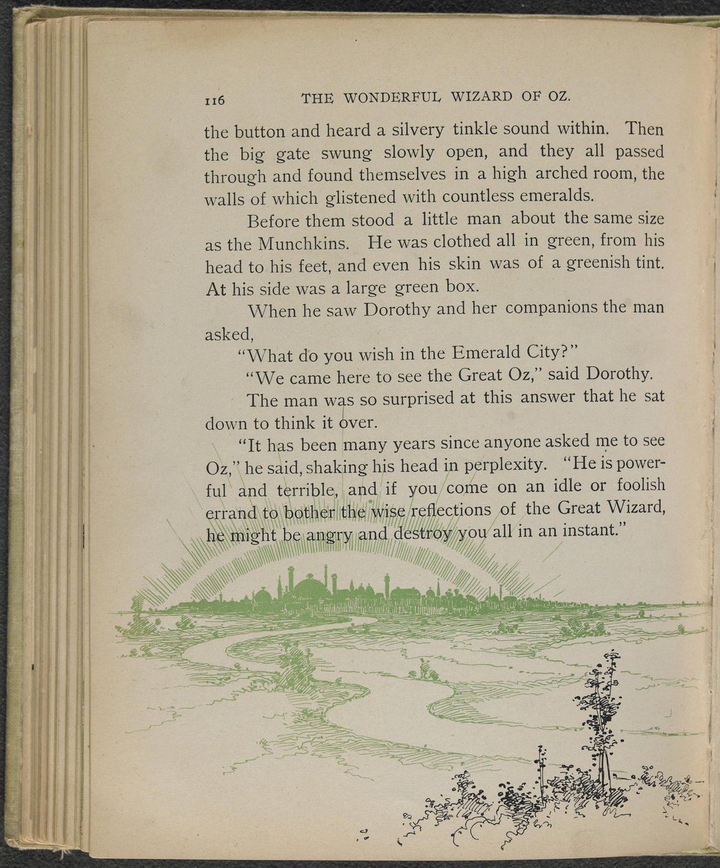 Illustratie uit "De wonderbaarlijke tovenaar van Oz" door Lyman Frank Baum door William Wallace Denslow