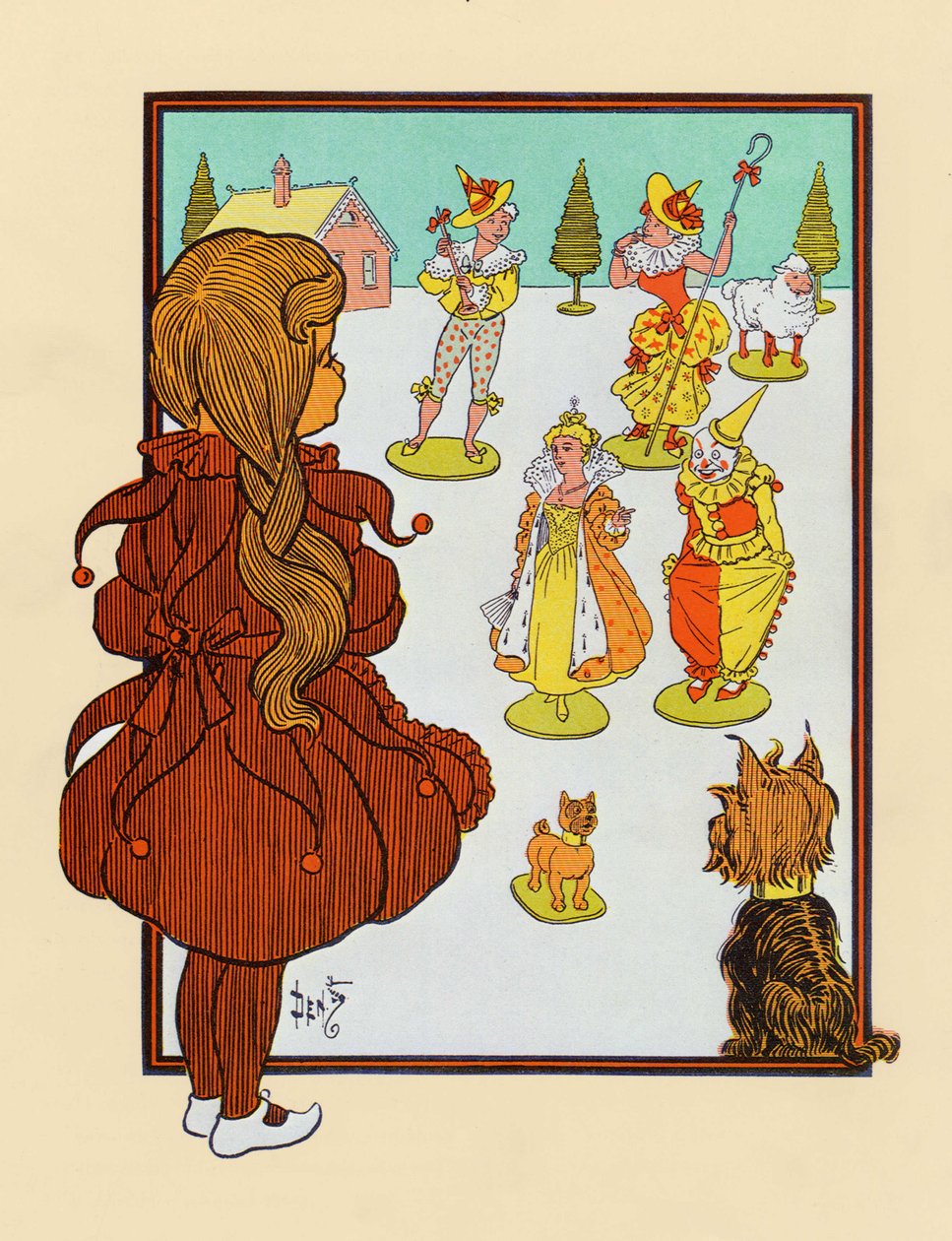 Illustratie van "De tovenaar van Oz" door Lyman Frank Baum (1856-1919) door William Wallace Denslow (1856-1915) door William Wallace Denslow