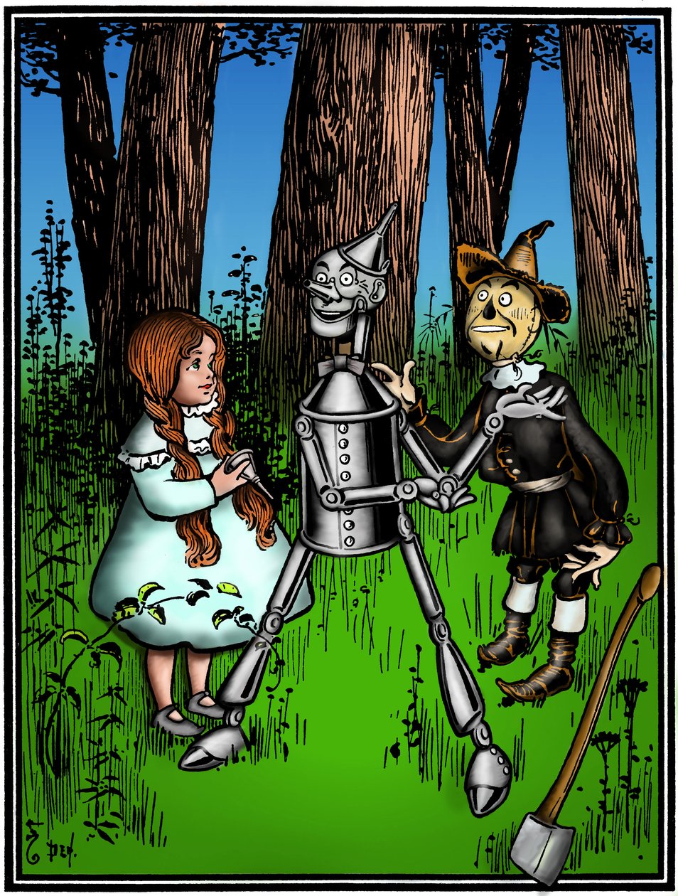 De Tovenaar van Oz: tekening door William Wallace Denslow voor de eerste editie in 1900 van Frank Baum