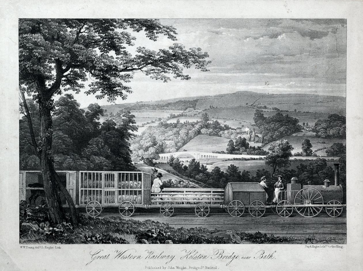 Great Western Railway, Kelston Bridge nabij Bath, ca. 1835-40 door William Weston Young