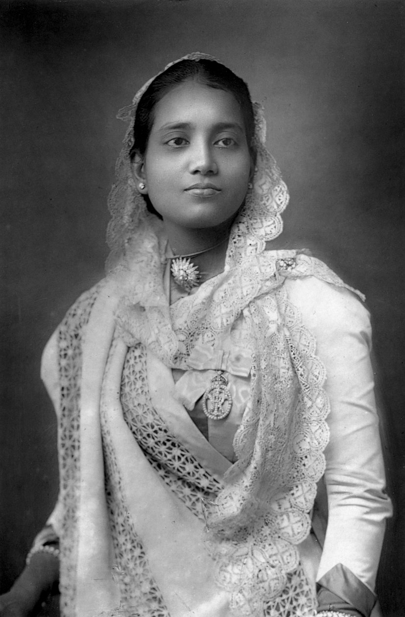 De Maharani van Koch Bihar, West-Bengalen, India, 1893 door William and Daniel Downey