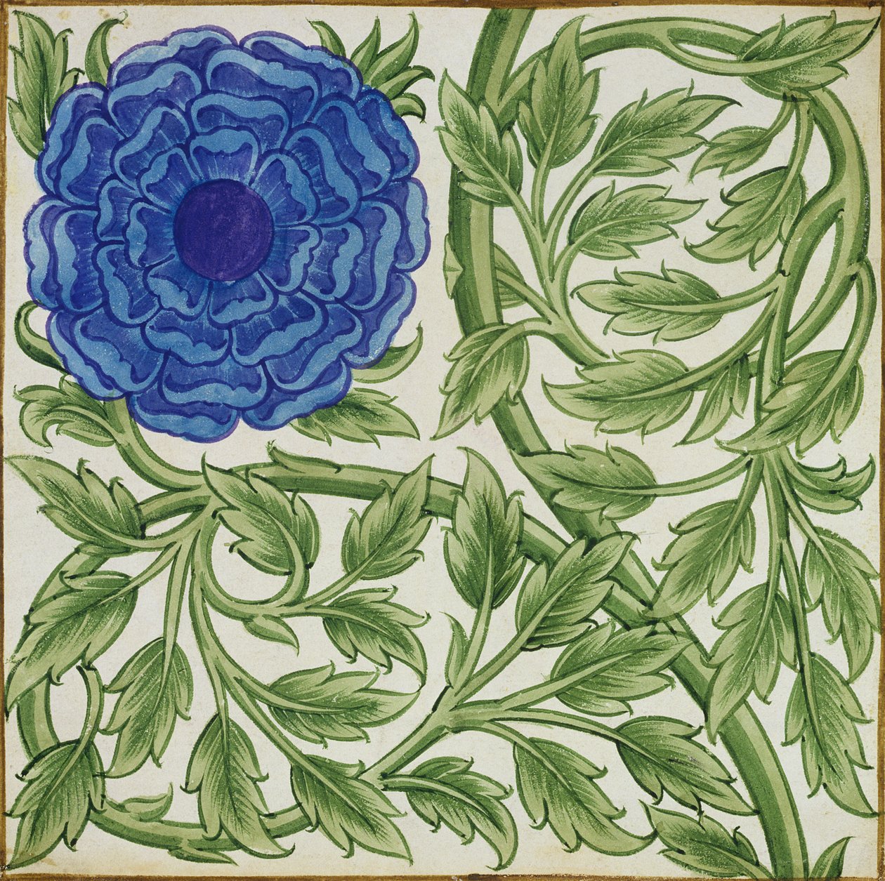 Plant met een blauwe bloem door William de Morgan