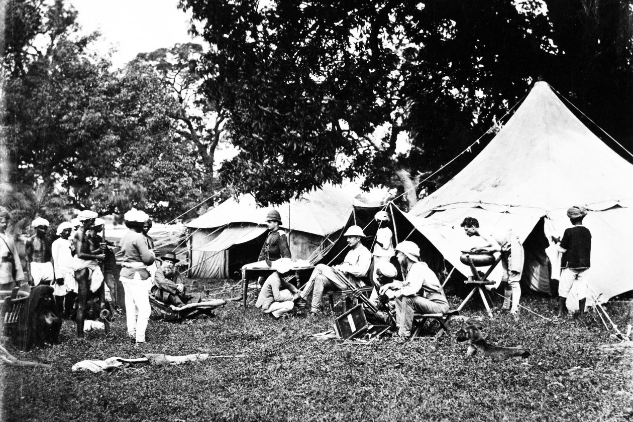 Brits Indisch Legerkamp, ca. 1860s door Willoughby Wallace Hooper