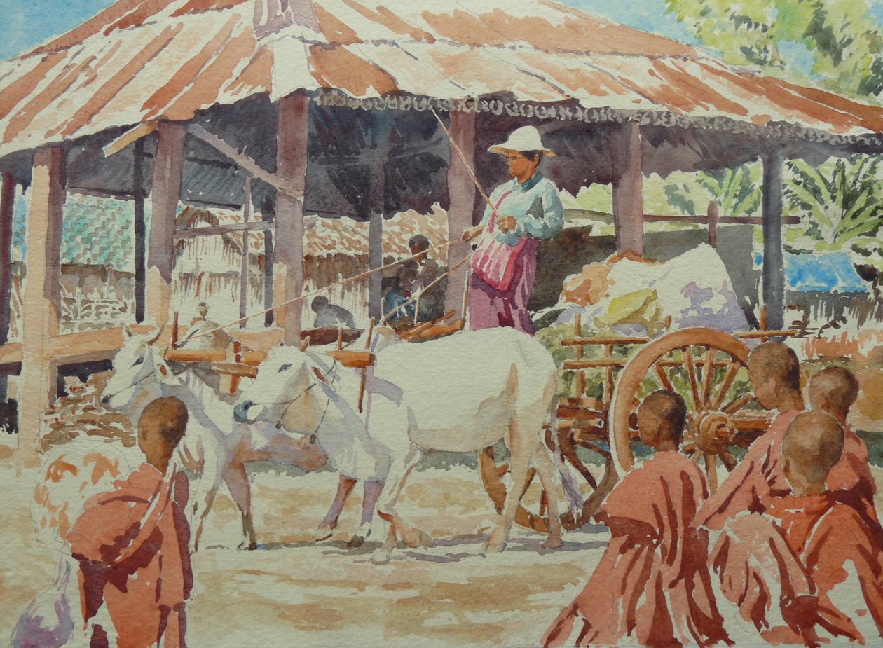 910 Jonge monniken op de Thaung Tho markt door Wilson Clive