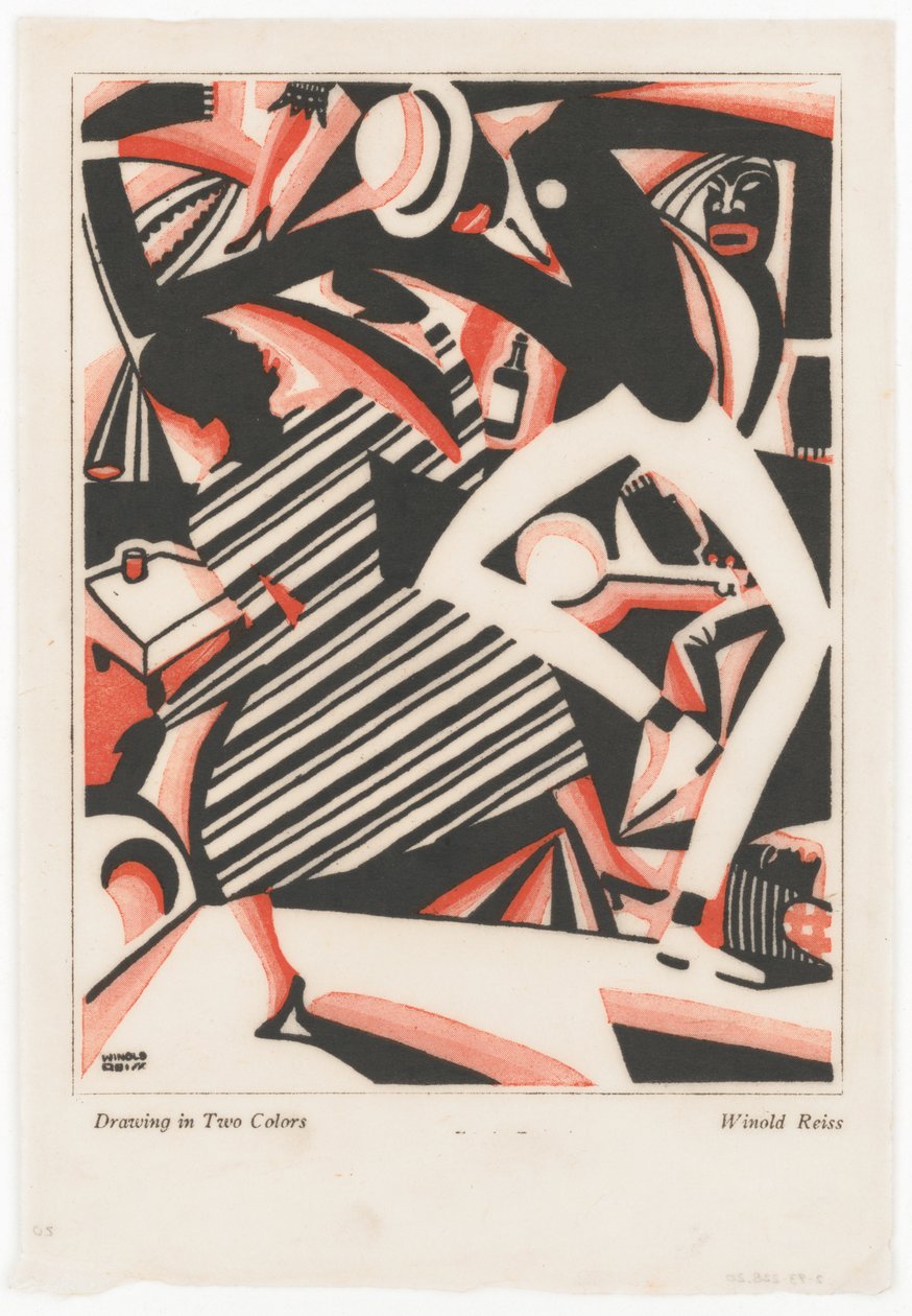 Tekenen in twee kleuren, of Interpretatie van Harlem Jazz I door Winold Reiss