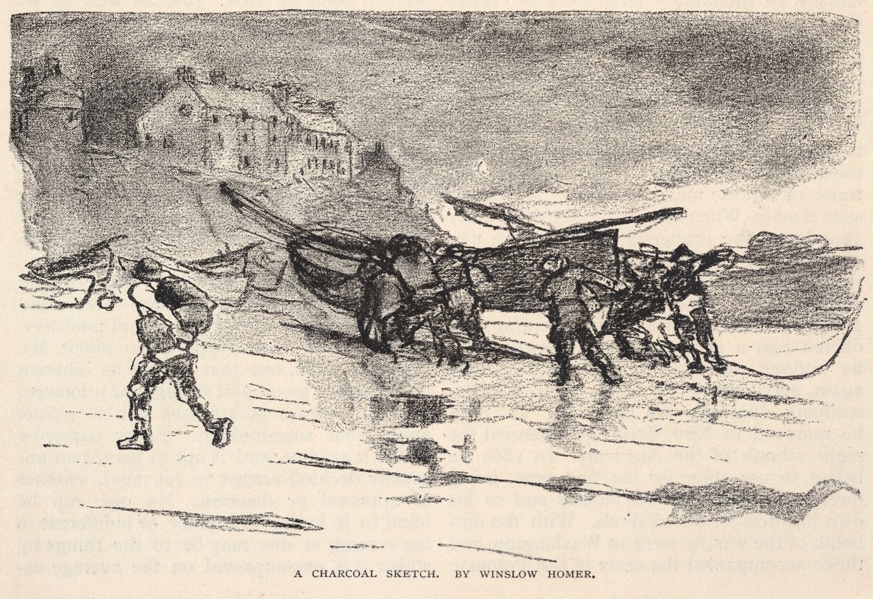 Een houtskoolschets, uit The Century Magazine, november 1883 door Winslow Homer