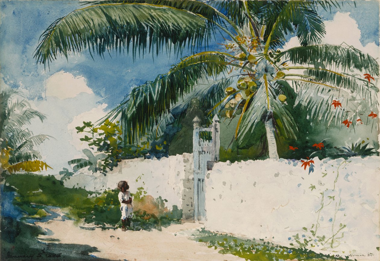 A Garden in Nassau door Winslow Homer