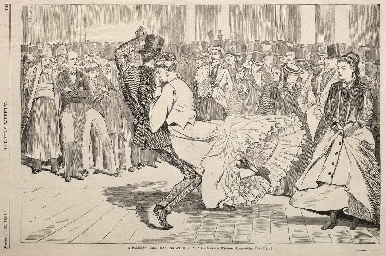Een Parijse bal - Dansen in het Casino door Winslow Homer