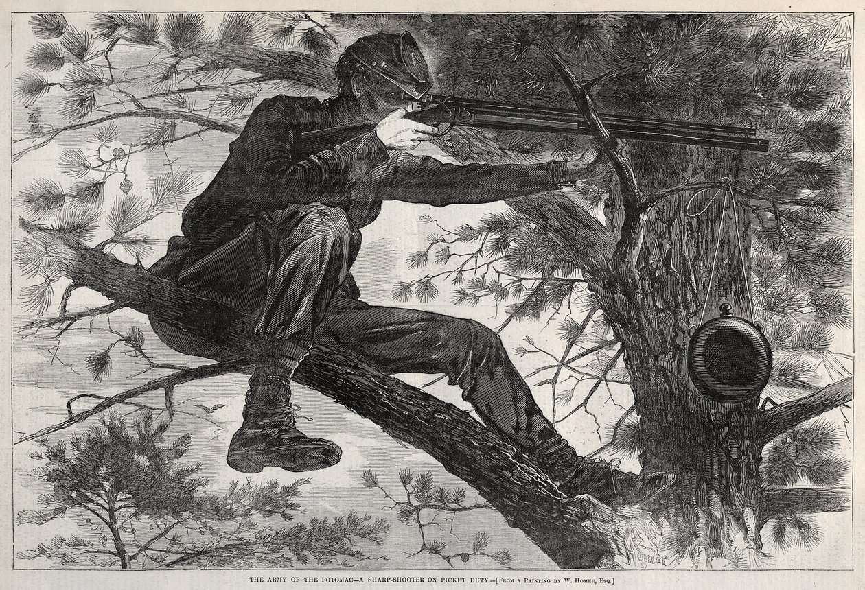 Een scherpschutter op wachtdienst door Winslow Homer