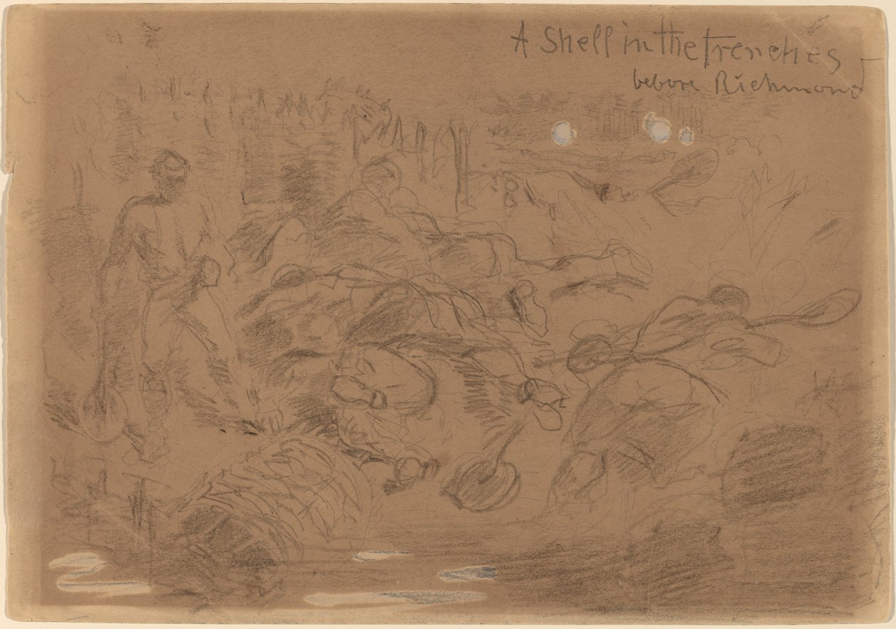 Een Granaat in de Loopgraven voor Richmond (recto) door Winslow Homer