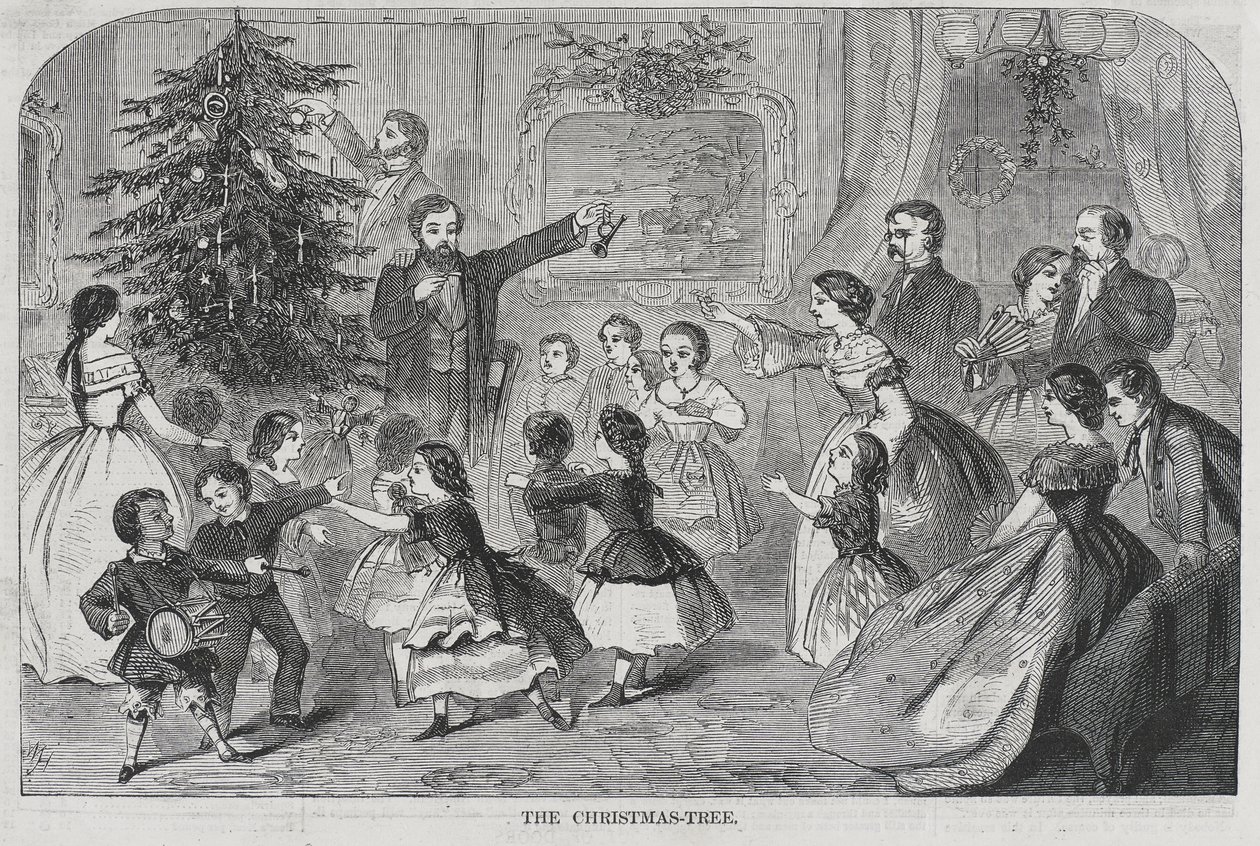 Kerstmis - Het verzamelen van groenblijvende planten De kerstboom door Winslow Homer
