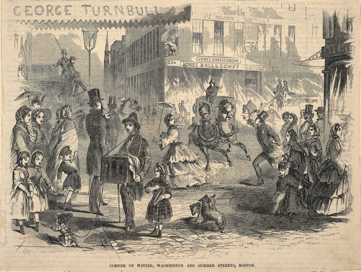 Corner of Winter, Washington and Summer Streets, Boston, uit Ballou