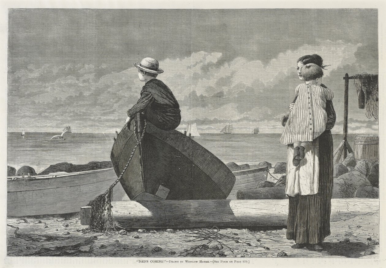 Papa Komt!, 1 november 1873 door Winslow Homer