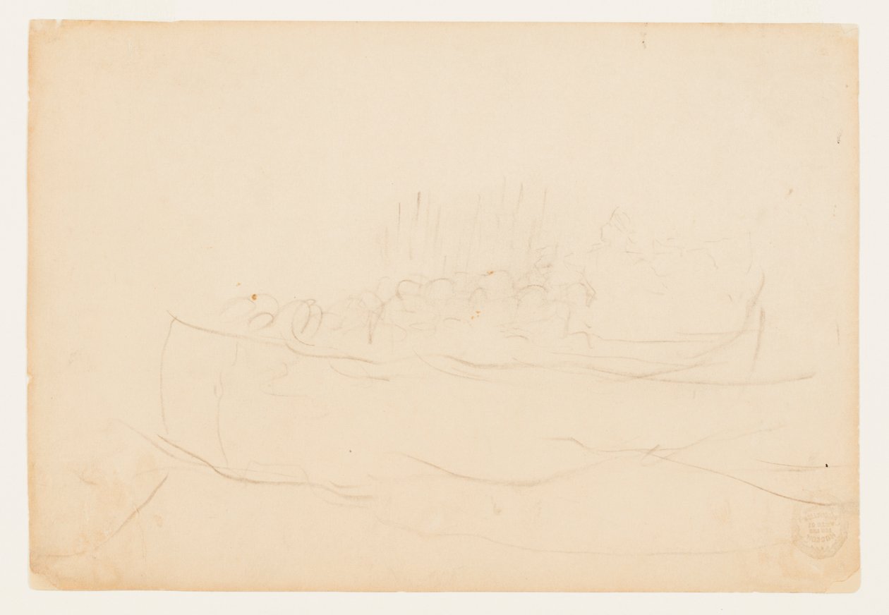 Dory gevuld met mannen door Winslow Homer
