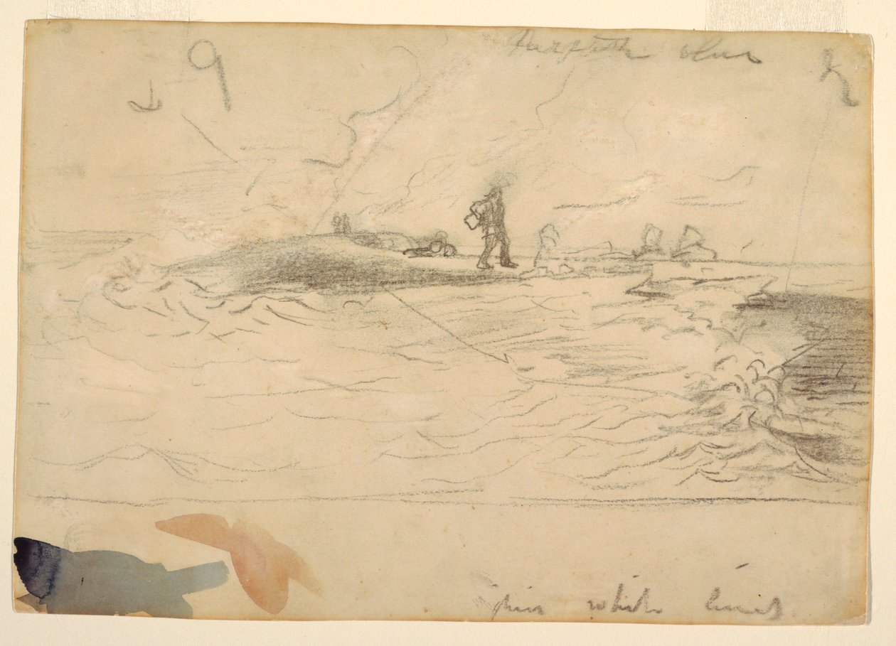 Tekening, Strandgezicht, Engeland, 1881-82 door Winslow Homer