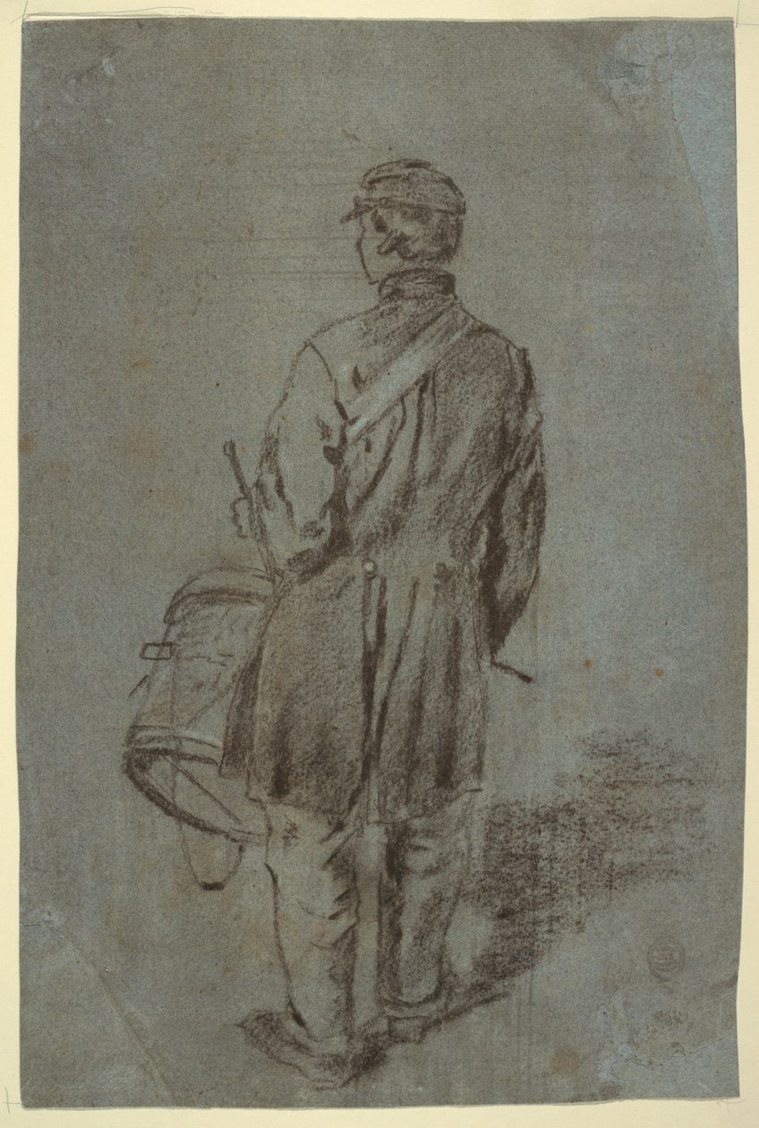Tekening, Drummer op de rug gezien, waarschijnlijk 1864 door Winslow Homer