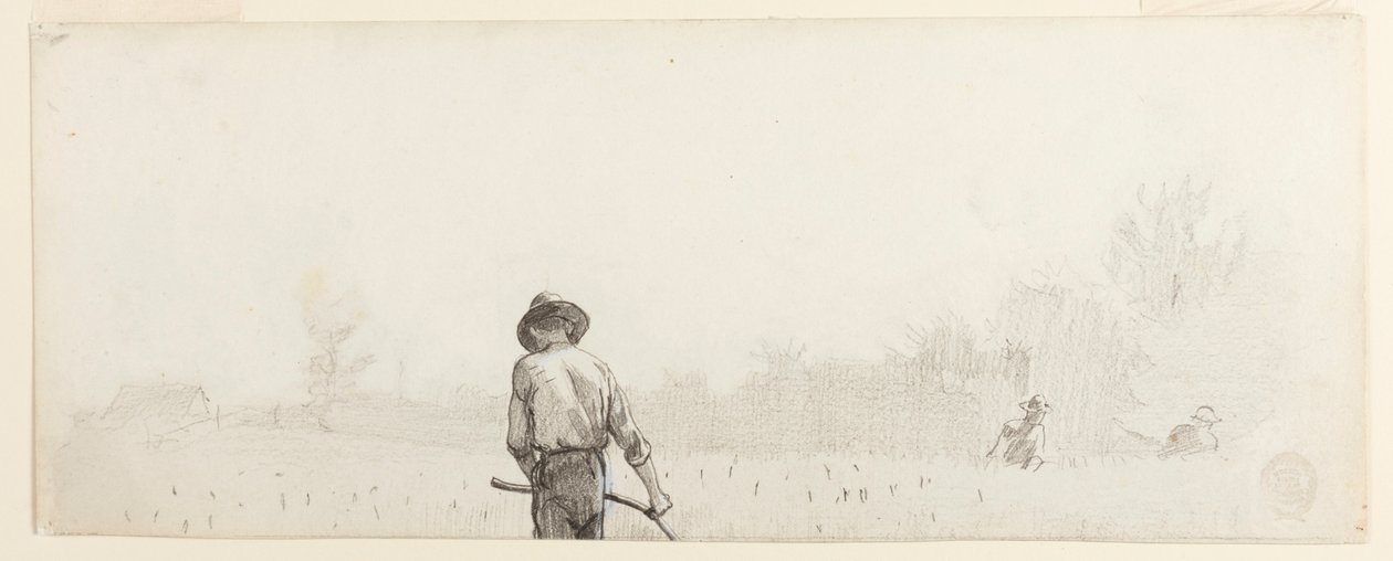 Tekening, Man met zeis, ca. 1865 door Winslow Homer