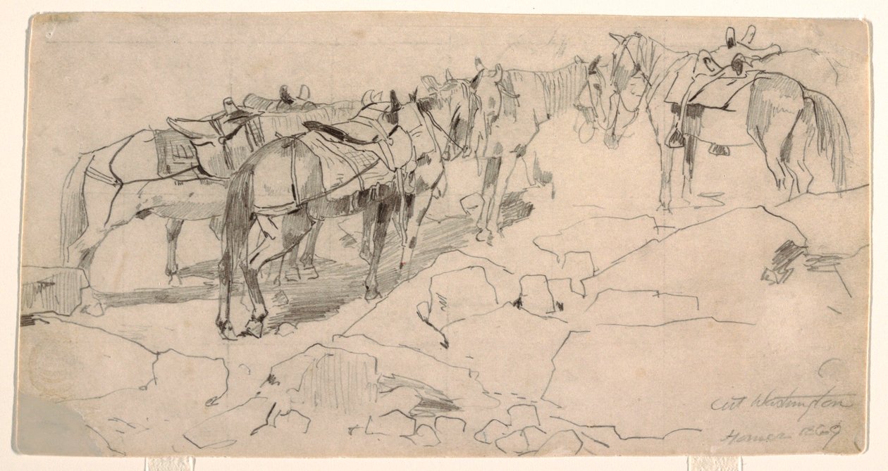 Tekening, Studie voor "Mount Washington" en "The Summit of Mt. Washington", 1869 door Winslow Homer