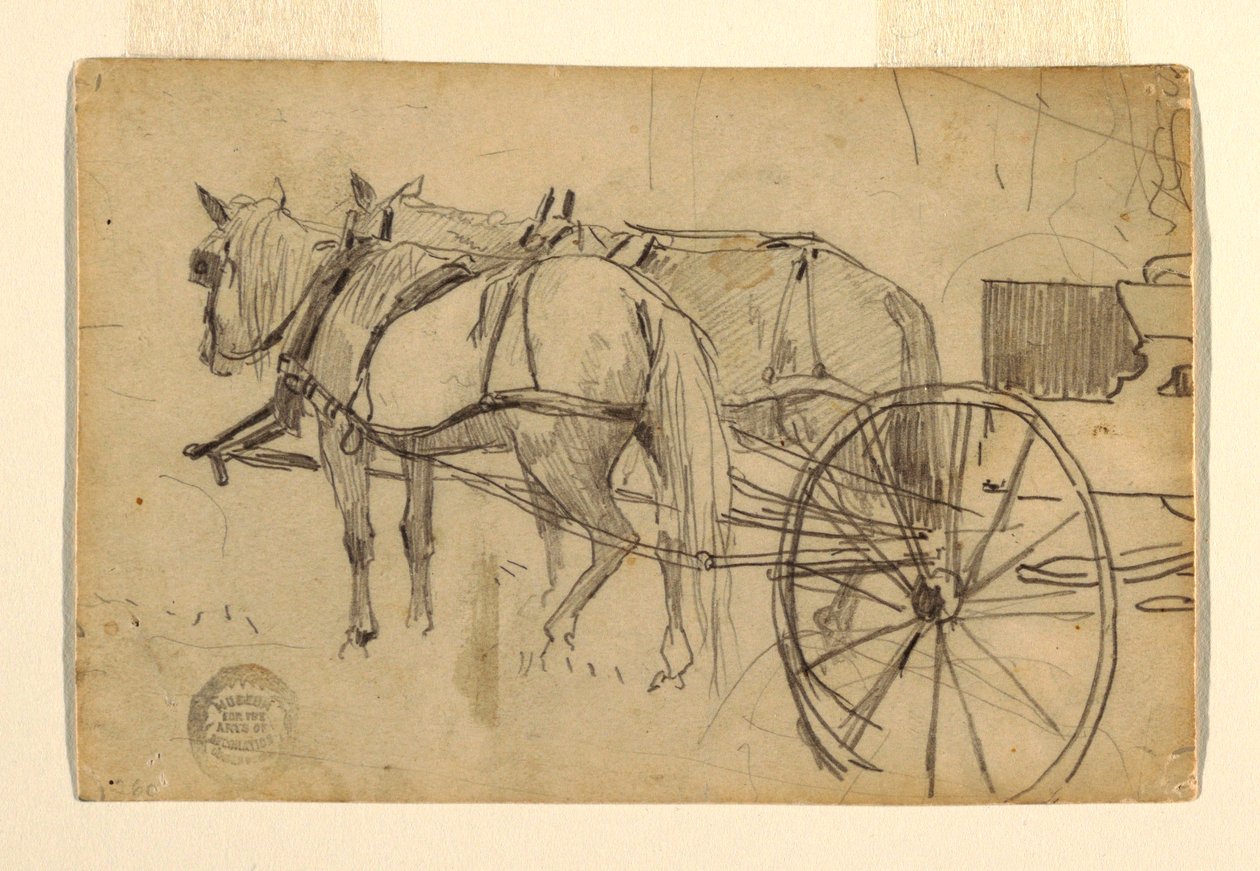 Tekening, Studie voor "De picknick excursie", 1868 door Winslow Homer