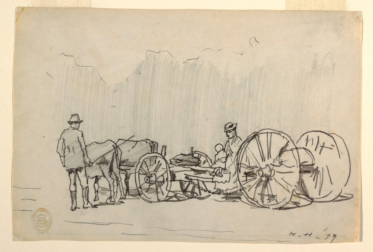 Tekening, Ossenjuk, 1879 door Winslow Homer