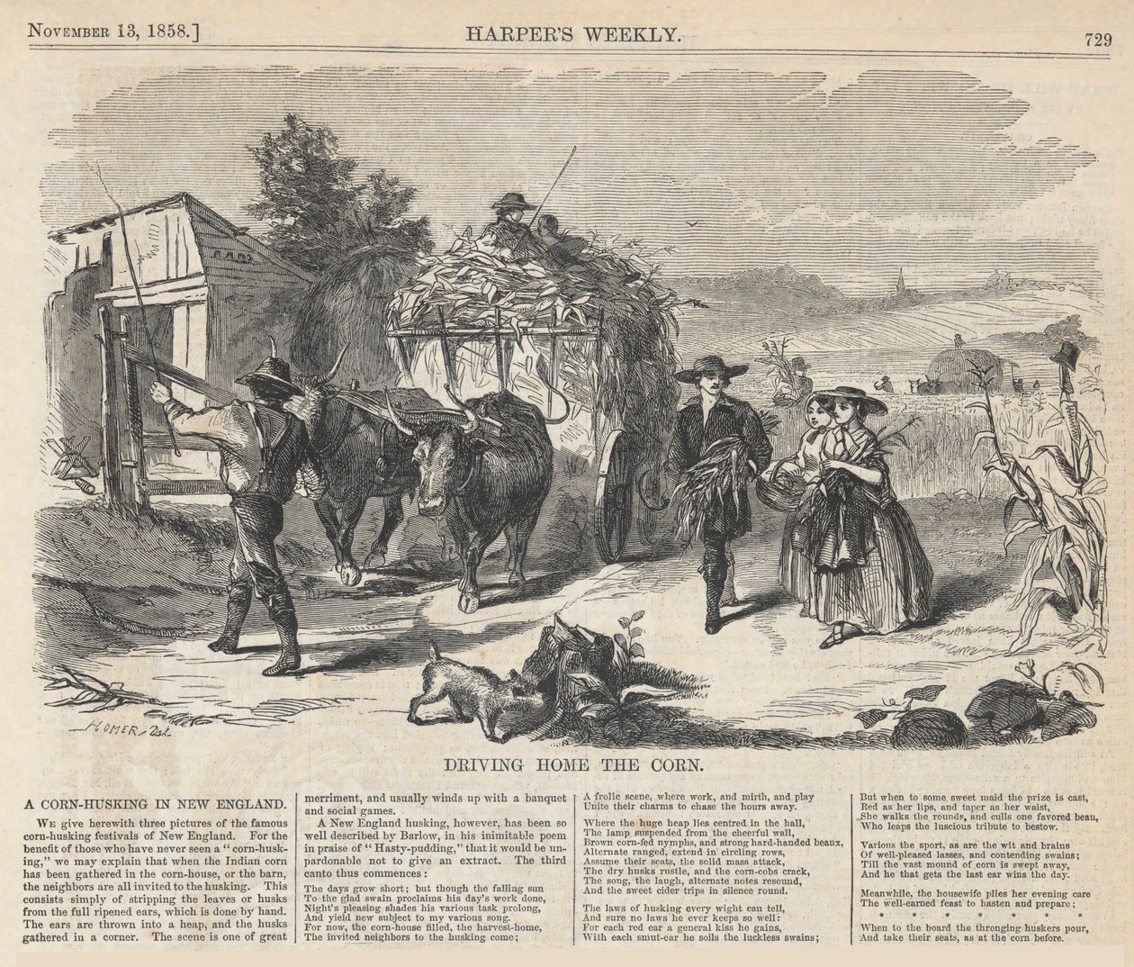 Het binnenhalen van het graan, uit Harper door Winslow Homer
