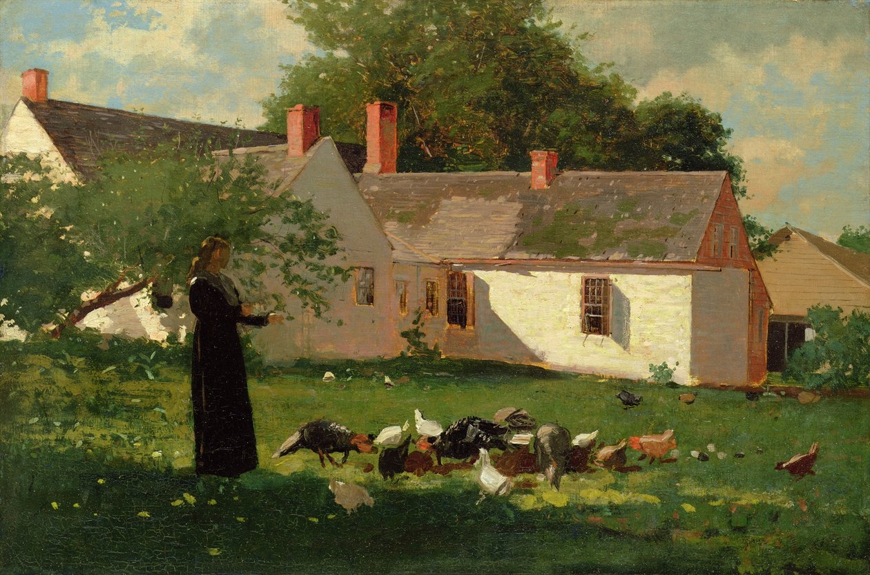 Scène op het boerenerf door Winslow Homer