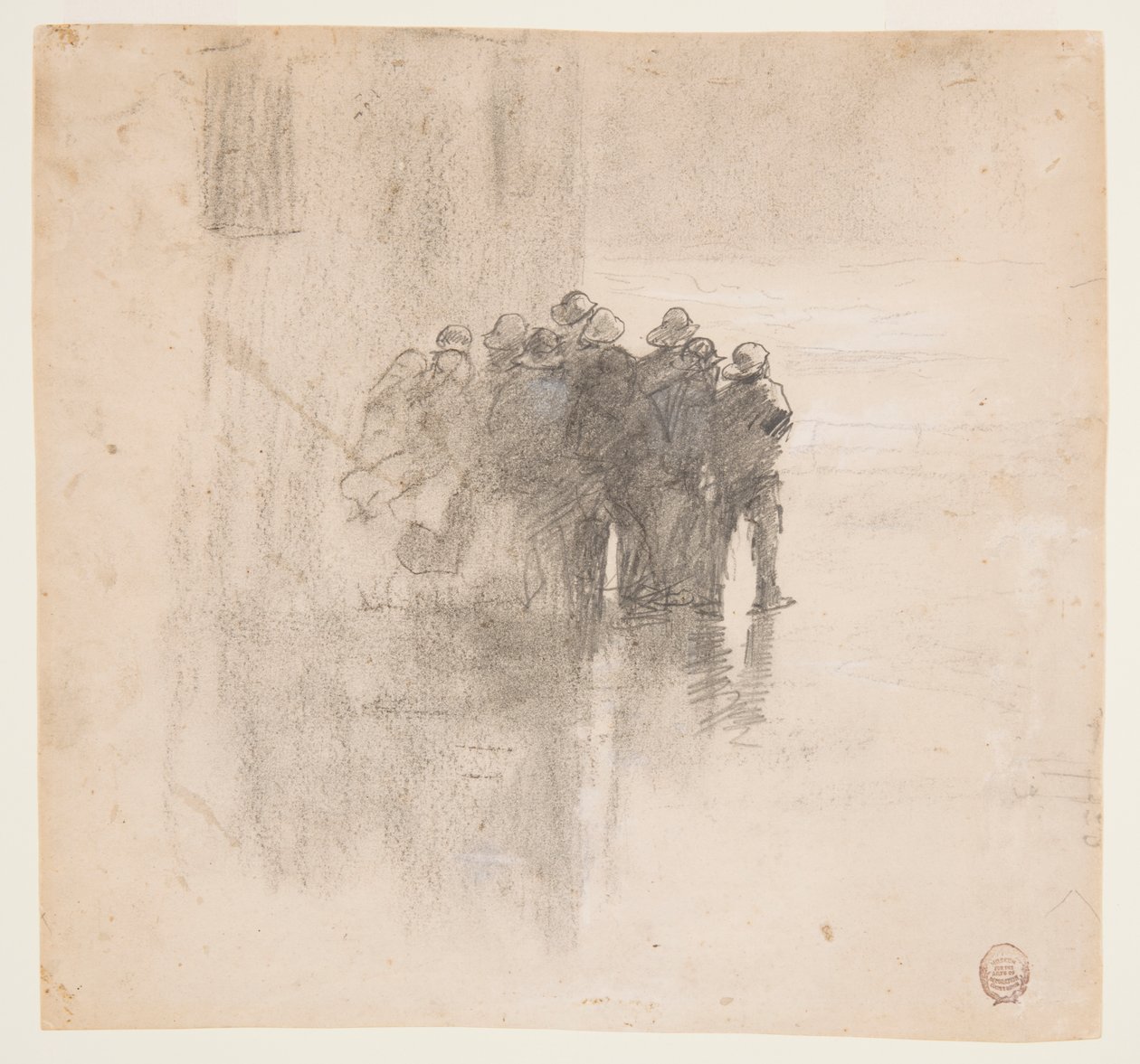 Vissers in Oliejassen, Cullercoats, Engeland door Winslow Homer