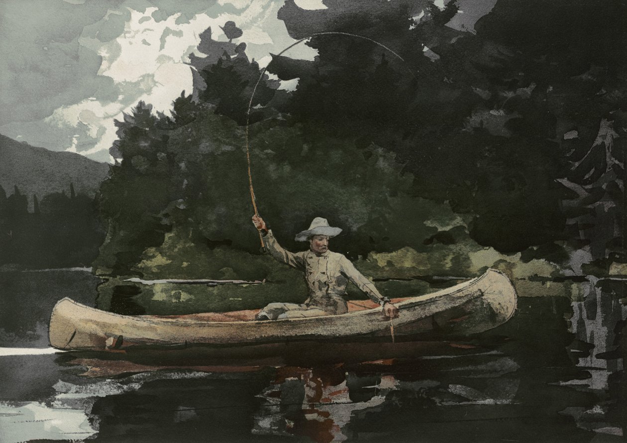 Vissen in de Noordelijke Bossen door Winslow Homer
